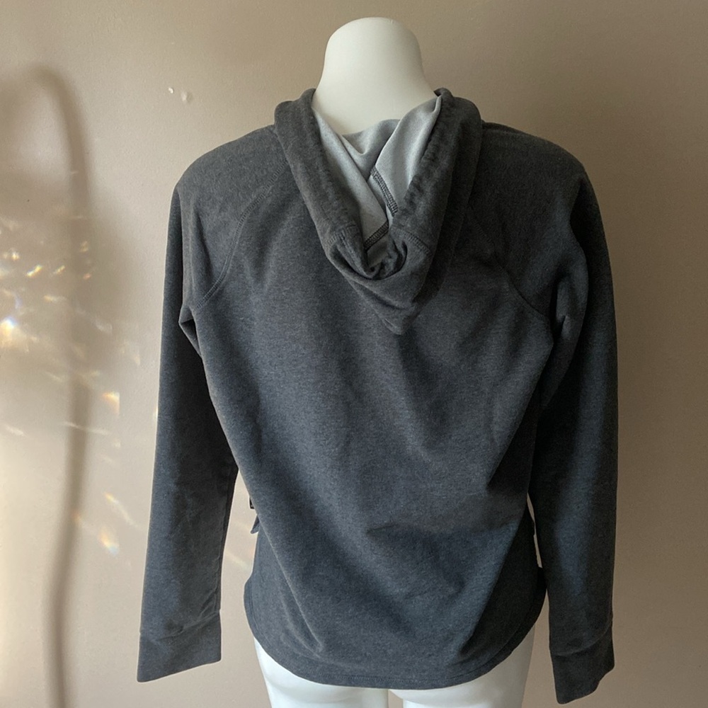 Reebok Women’s Dark Gray Logo High Low Hoodie Size Athleisure Loungewear Size L - Picture 4 of 6